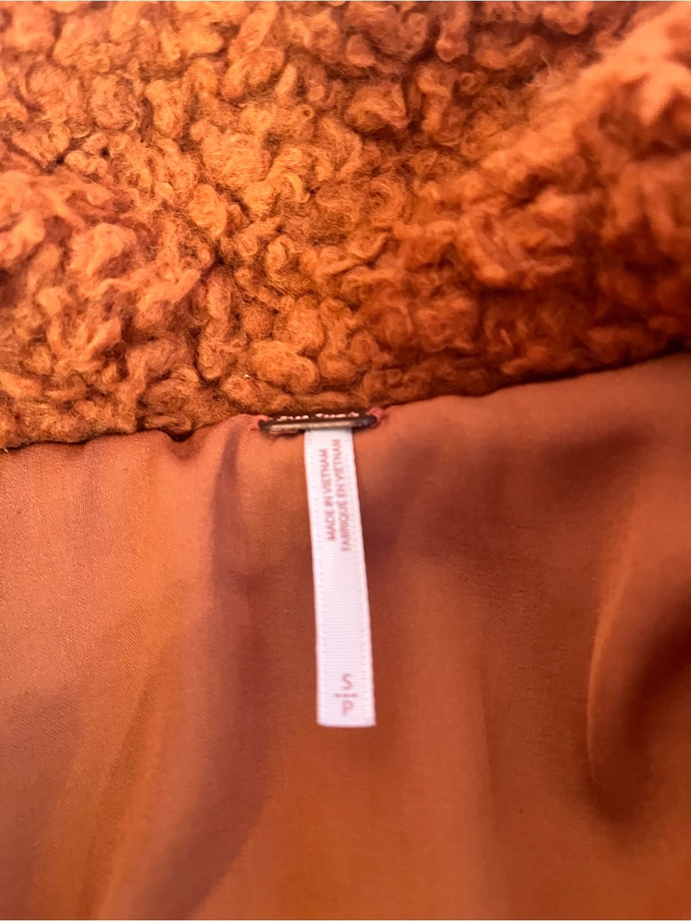 Free People Rust Teddy Button-Front Jacket - Picture 3 of 6